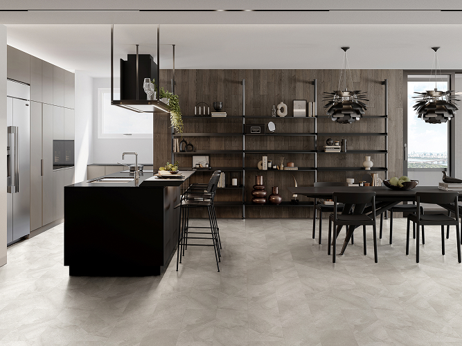 Arctic grey, HFLOR - SPC Tile Flooring | LX Hausys US