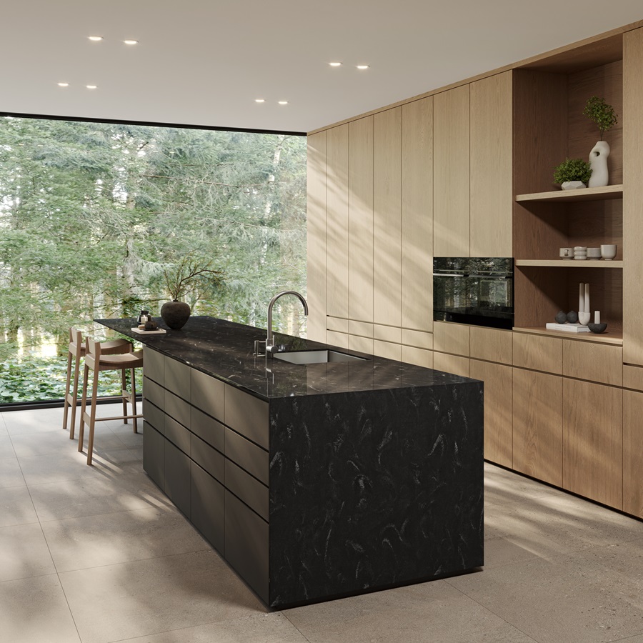Aurora Nero, HIMACS – Solid Surface フローリング | LX Hausys JP