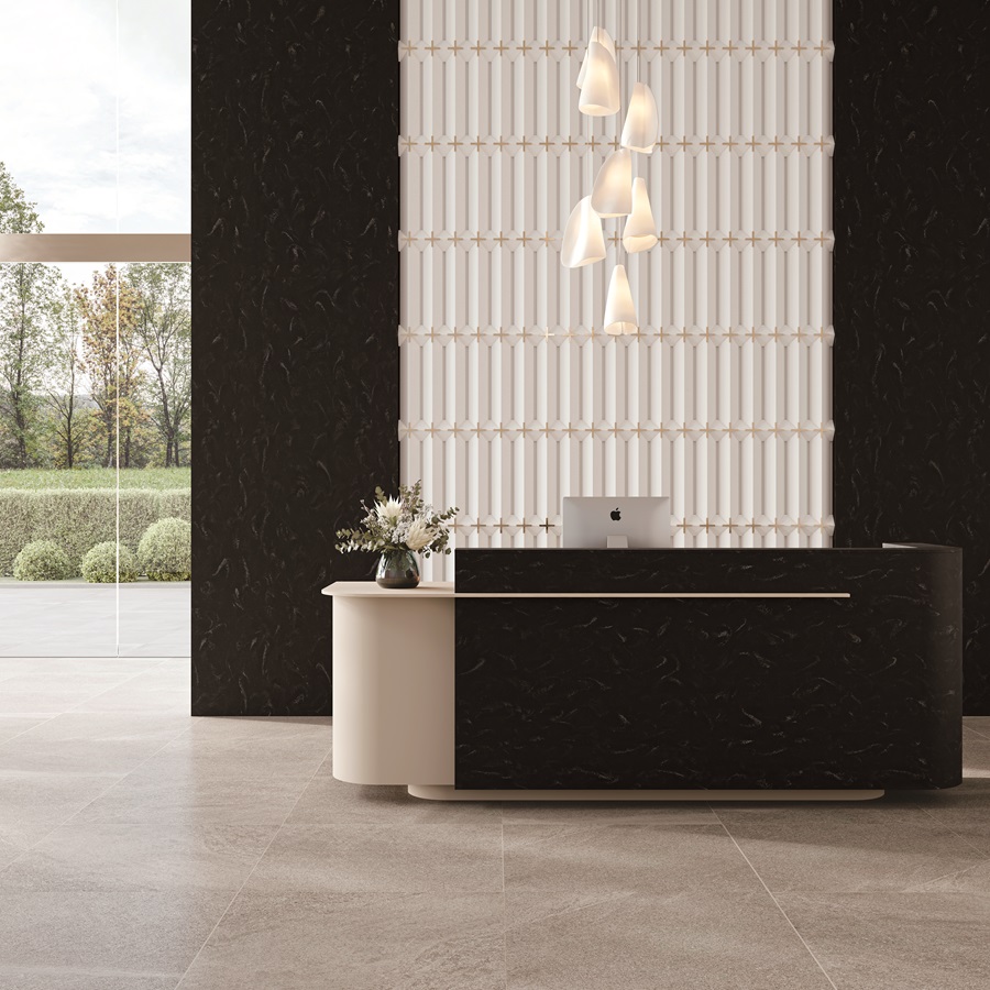 Aurora Nero, HIMACS – Solid Surface フローリング | LX Hausys JP