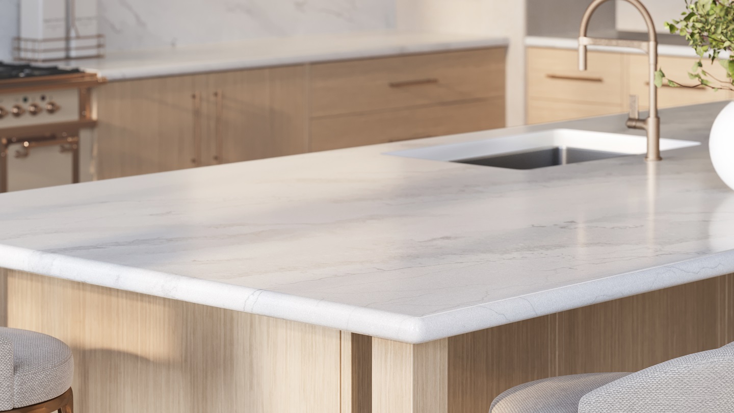 Sunlit Serenity Kitchen with Solea Quartz | LX Hausys US